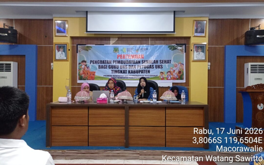 Perkuat Pembudayaan Sekolah Sehat, Dinas Kesehatan Pinrang Gelar Pertemuan Lintas Sektor untuk Guru dan Petugas UKS